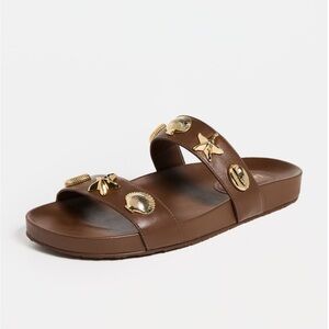 NEW in BOX larroude  Madison Slides brown sz 6.5